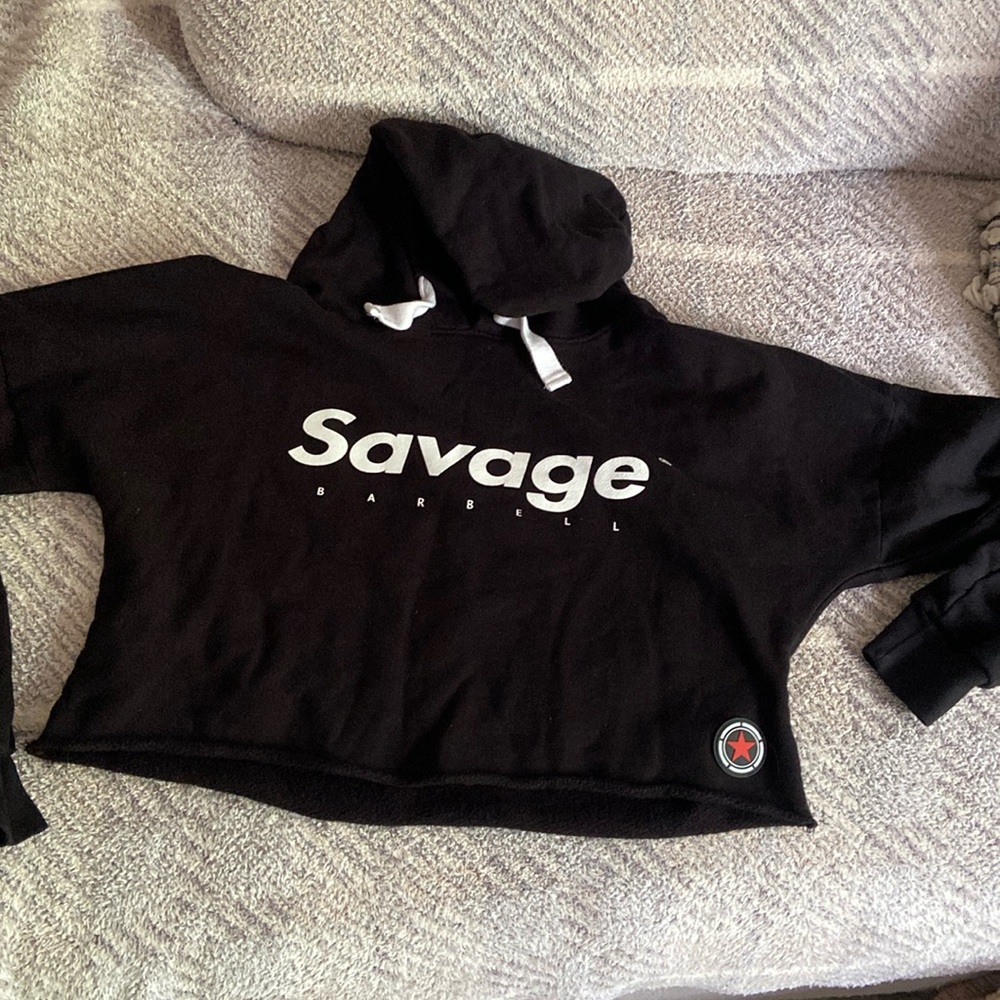 Savage barbell crop hoodie xs